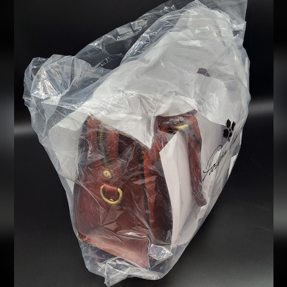 Patricia Nash Josselin Leather Satchel Crossbody In Signature Floret Pattern - Picture 10 of 10